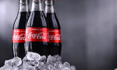 Three bottles of Coca-Cola