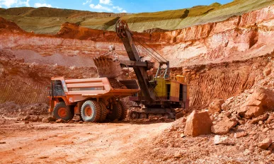 Arkalyk/Kazakhstan - May 15 2012: Aluminium ore mining and trans