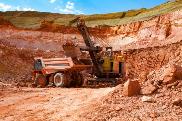 Arkalyk/Kazakhstan - May 15 2012: Aluminium ore mining and trans