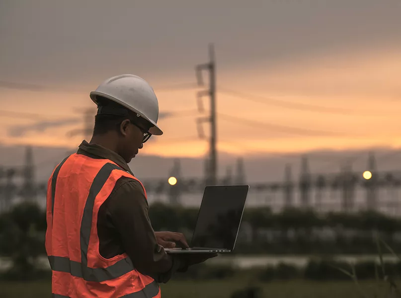 Engineer working at power plant