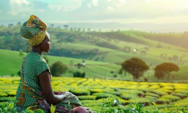 South African woman in countryside