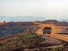 Dump truck in an open pit mine in Africa